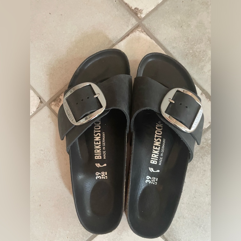 Birkenstock Big Buckle Madrid - Black Leather EU 39 narrow